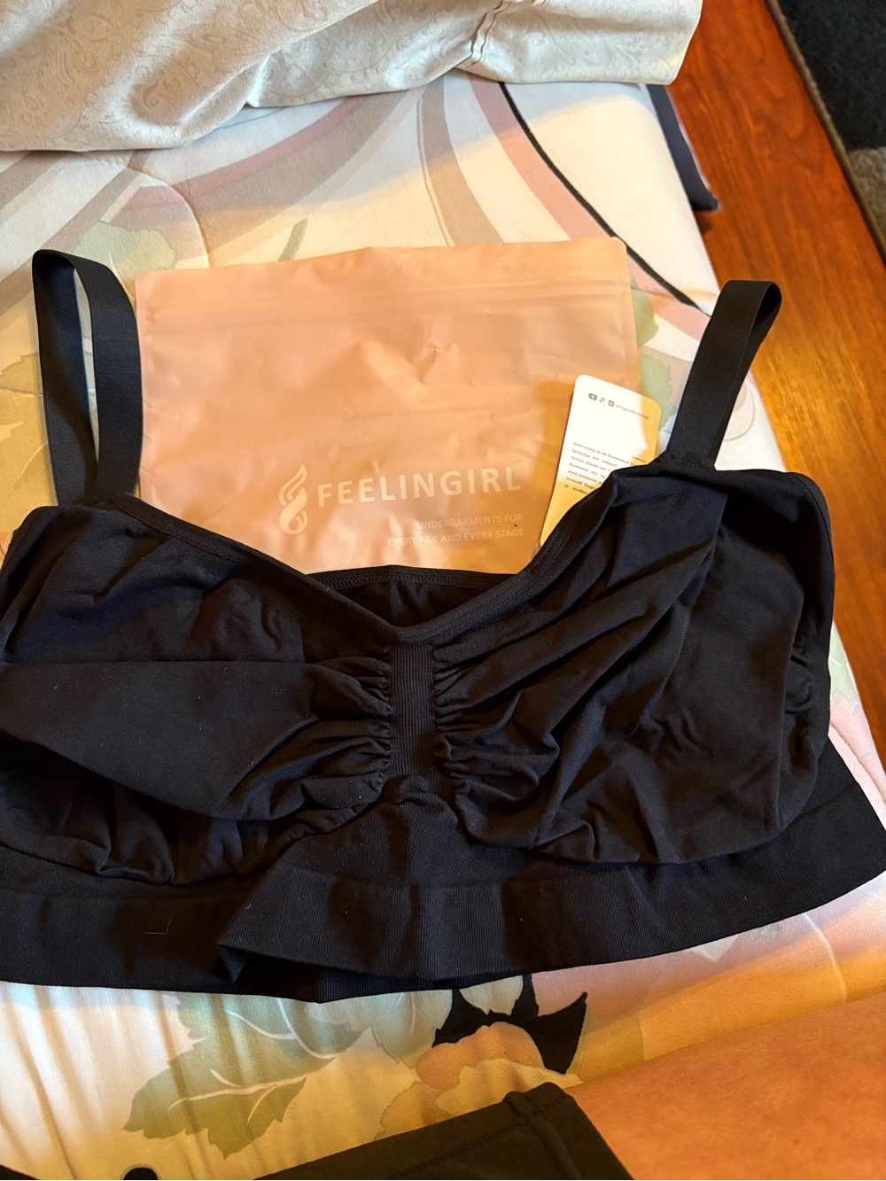 Women's Black Ruched Bralette